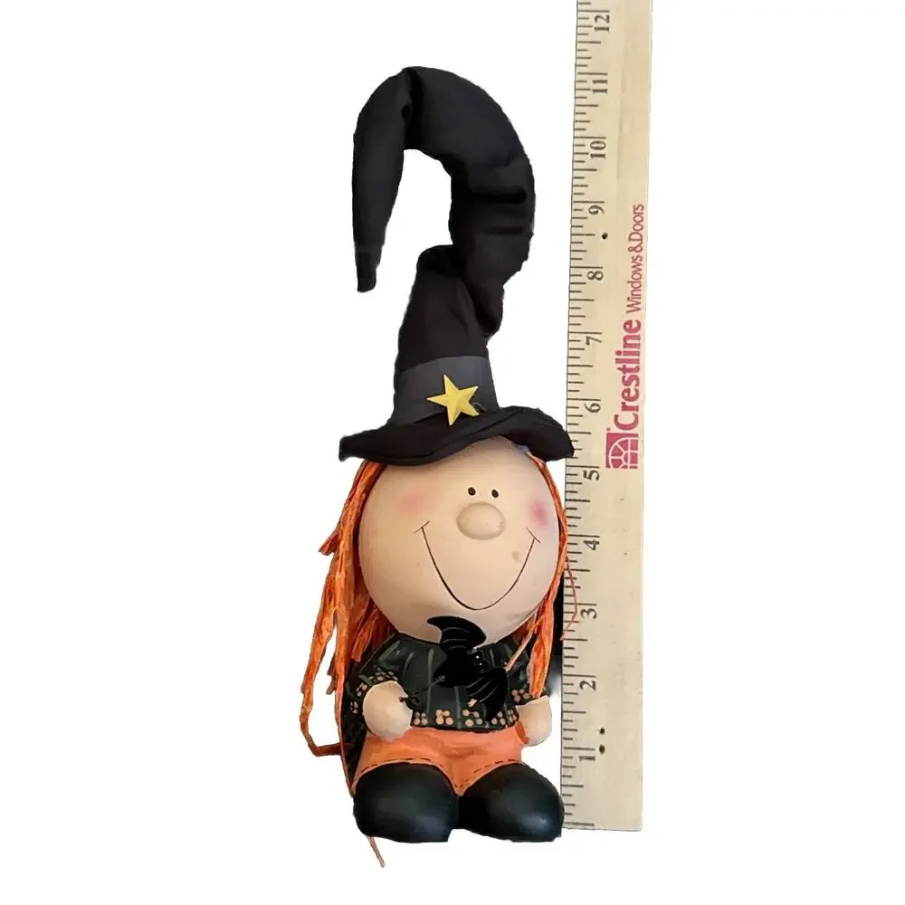 Witch Bendable Hat Magic‎ Creations Ceramic Halloween Bat Pumpkin Whimsical READ